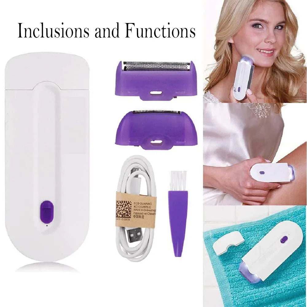 Vibe Geeks USB Rechargeable Epilator Laser Hair Remover for Face and Body