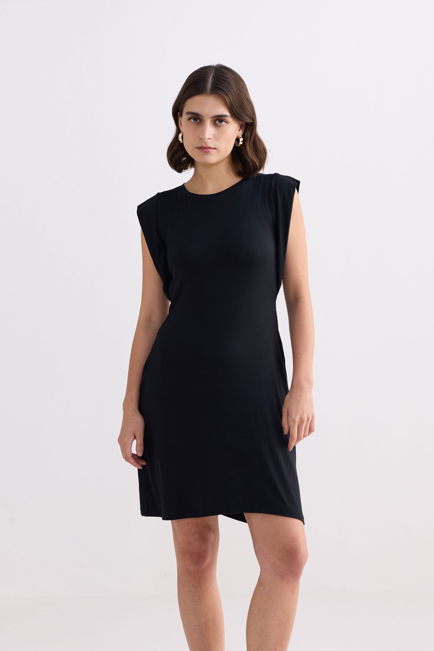 Muscle Tee Short Dress in Black-0