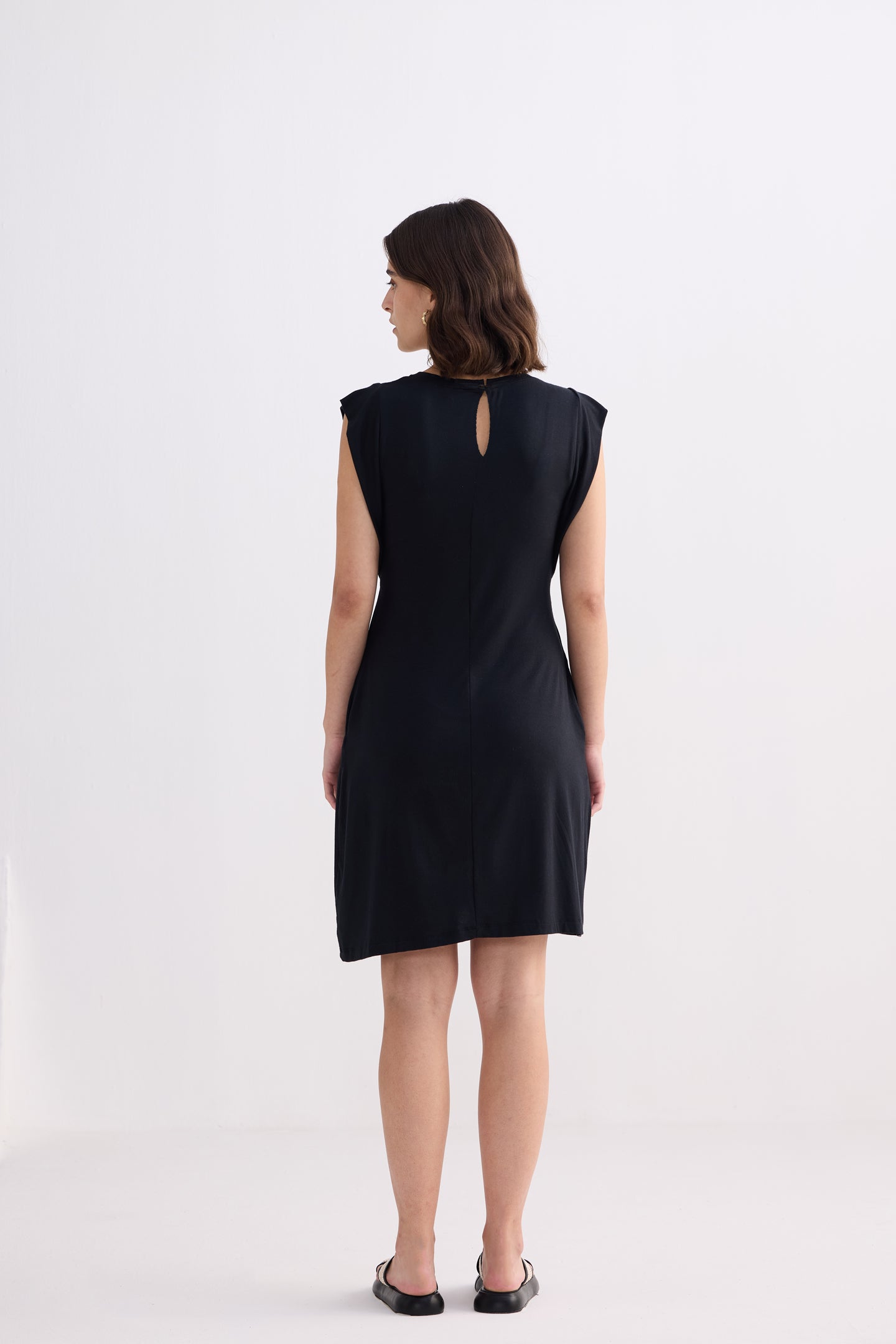Muscle Tee Short Dress in Black-1