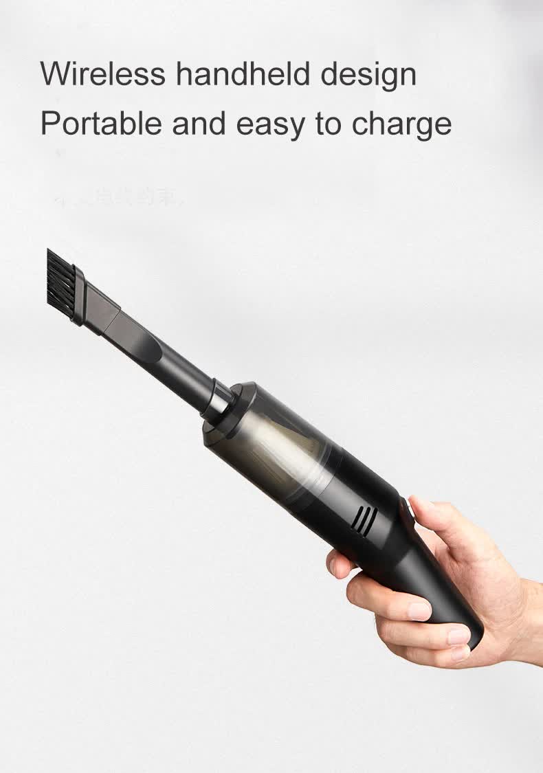 NNEDSZ Black Wireless Portable Vacuum Cleaner - Handheld Mini Car Vacuum for Wet & Dry Use, Pet Hair Remover, Lightweight Home Cleaner